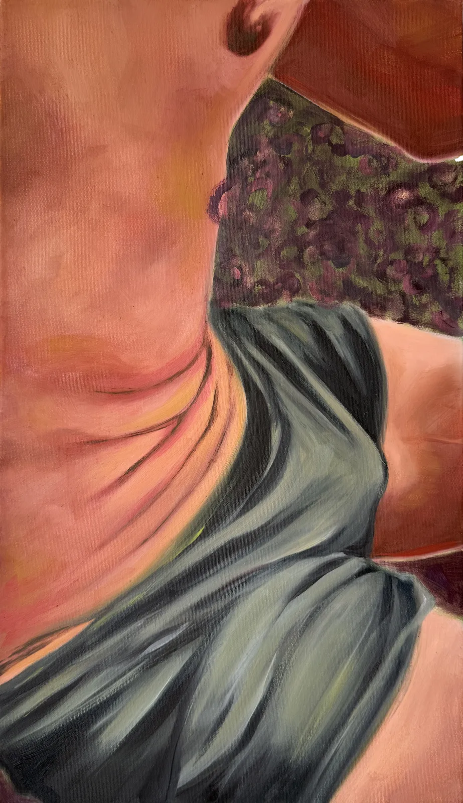 Alice Dote, selected vertical painting of bodies, patterned fabric, and drapery by CASCA Archive artist, approved editorial image