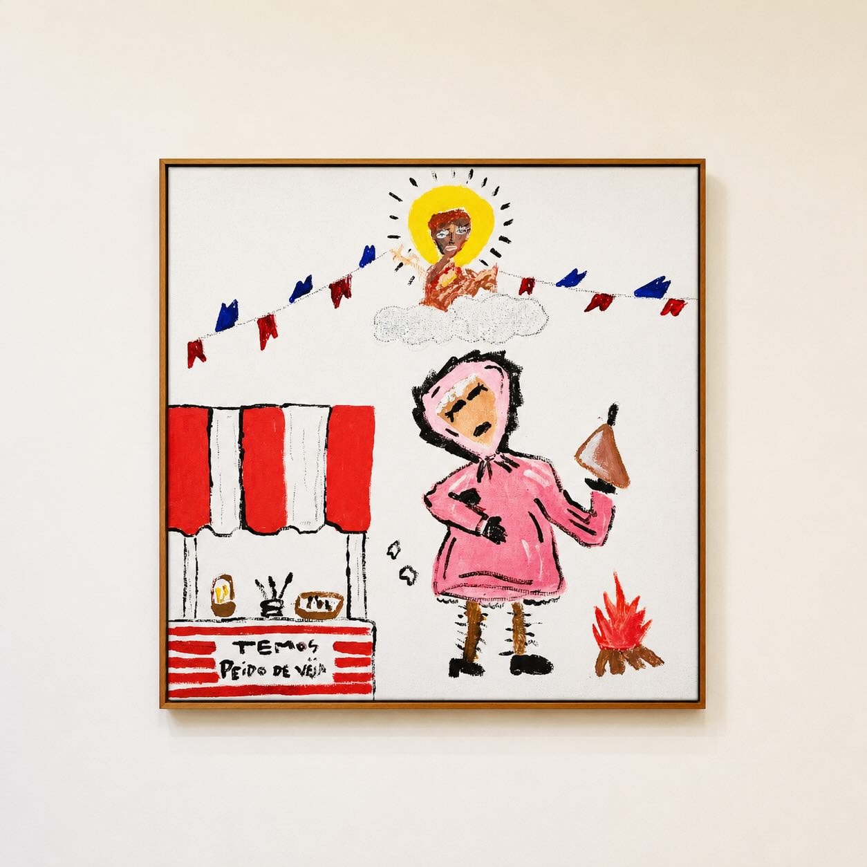 Carolina Noemia, Sao Joao scene with stall and bonfire by CASCA Archive artist, approved editorial image