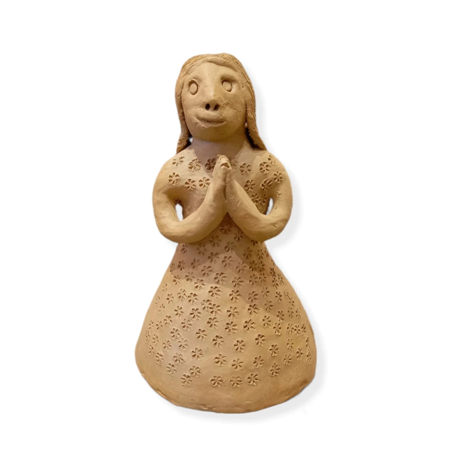 Dona Irinéia, ceramic figure, isolated white studio field by CASCA Archive artist, approved editorial image
