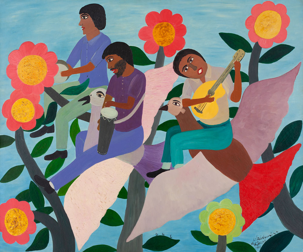 Waldomiro de Deus, selected work with musicians, birds, and flowers by CASCA Archive artist, approved editorial image